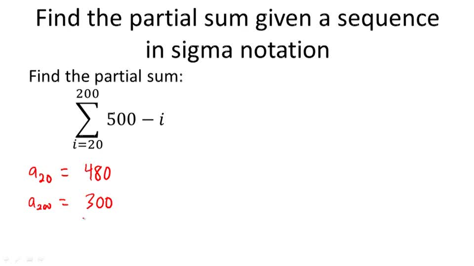 nth partial sum formula calculator